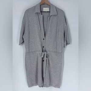 Naked Cashmere Gray Collared Short Sleeve Romper